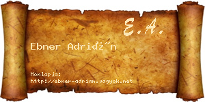 Ebner Adrián névjegykártya
